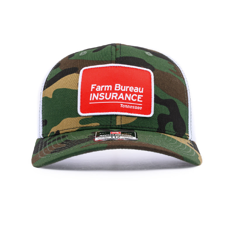 Richardson Trucker Patch Cap - Green Camo / White