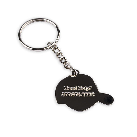 Metal Hat Icon Keychain
