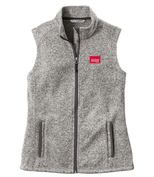 Women's Sweater Fleece Vest - Grey Heather
