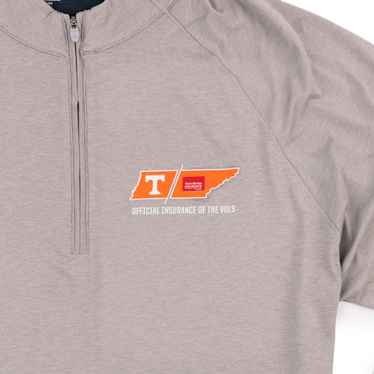 Johnnie-O Freeborne 1/4 Zip Pullover - Seal Grey