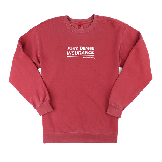 Stacked Logo Comfort Crew Sweatshirt - Crimson