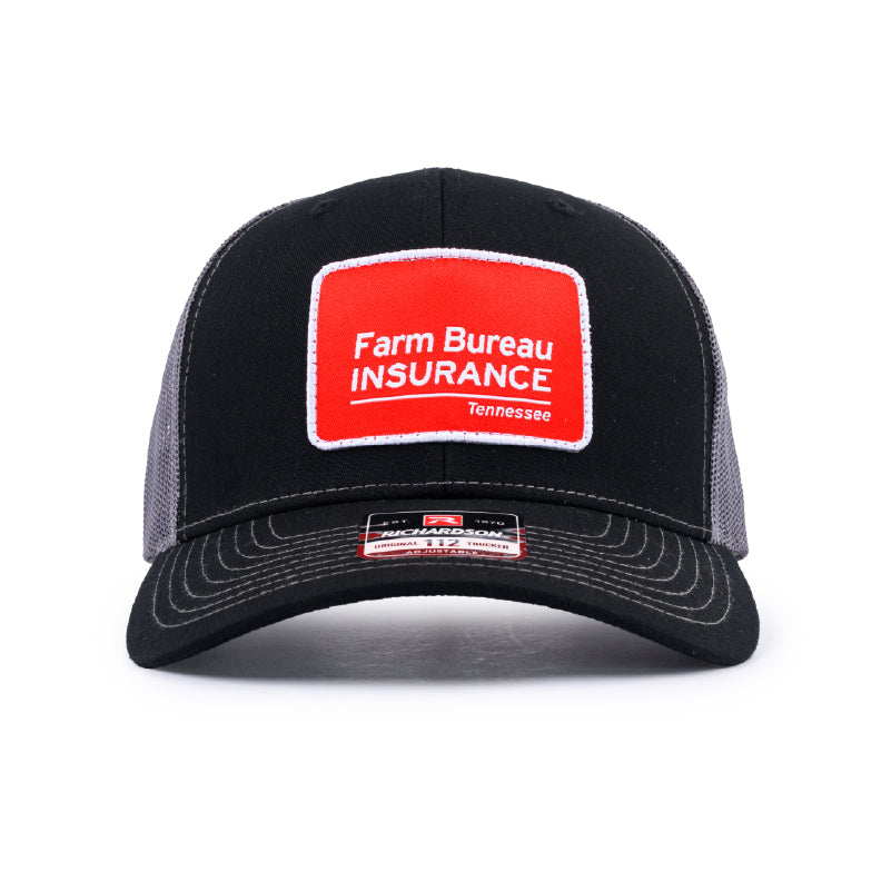 Richardson Trucker Patch Cap - Black / Charcoal
