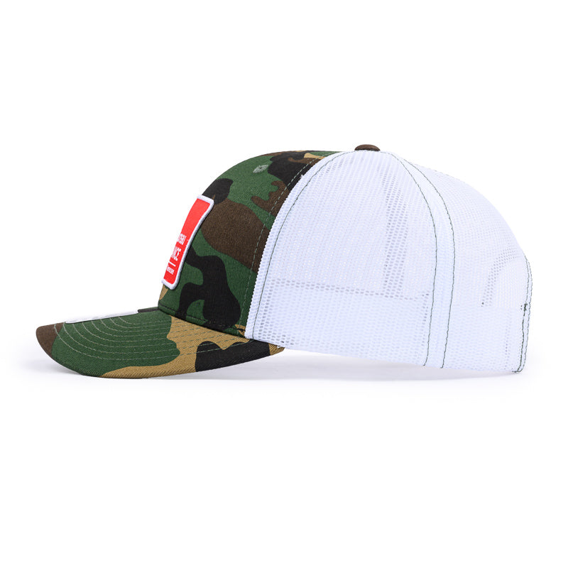 Richardson Trucker Patch Cap - Green Camo / White