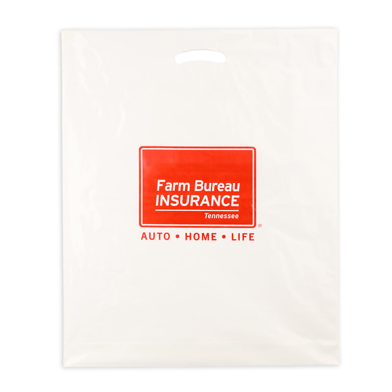 18" x 22" Patch Handle Bag - White