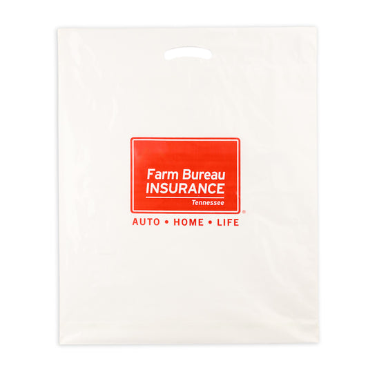 18" x 22" Patch Handle Bag - White