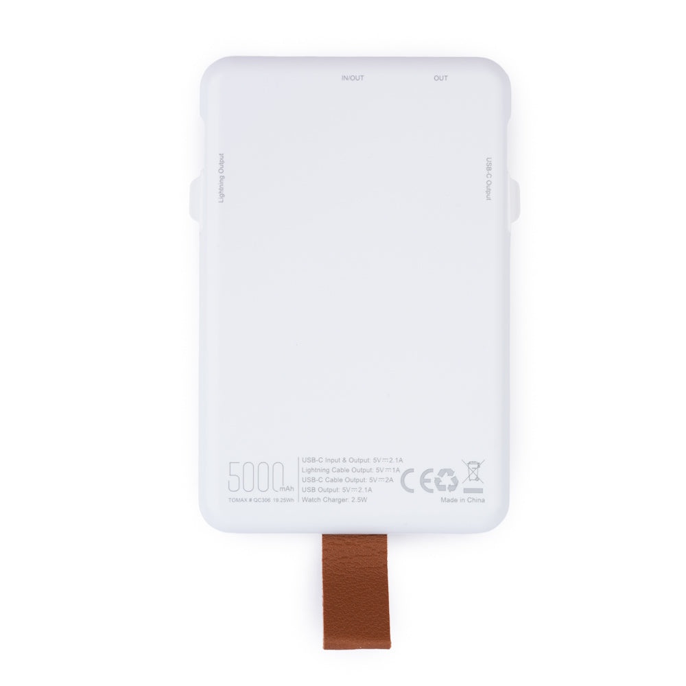 Velanova Power Bank w/ Key Ring - White